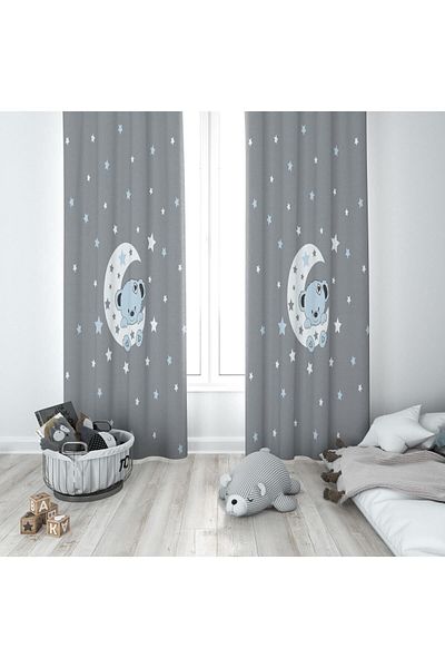 Evmila Children's Room Patterned Background Curtain