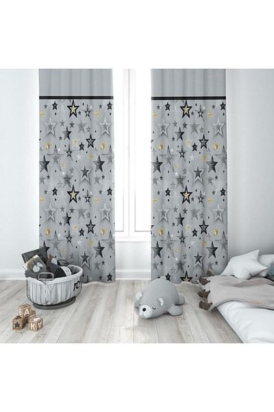 Evmila Children's Room Patterned Background Curtain