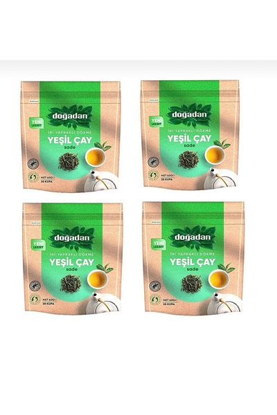 Doğadan BHR TEM Green Tea - Large Leaf, Bulk, 60 Gr*4 Pieces