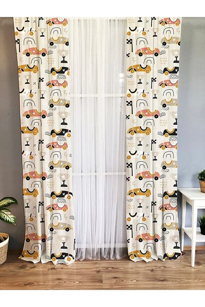 Evmila Printed Patterned Background Curtain for Kids and Baby Room