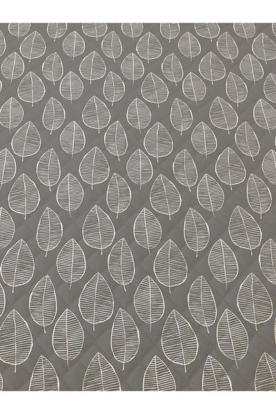 Evmila Leaf Pattern Double Printed Pique (200x220 Cm) Gray