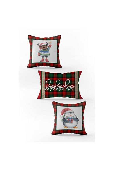 Evmila Set special de perne din catifea din 3 piese cu imprimeu dublu de Anul Nou