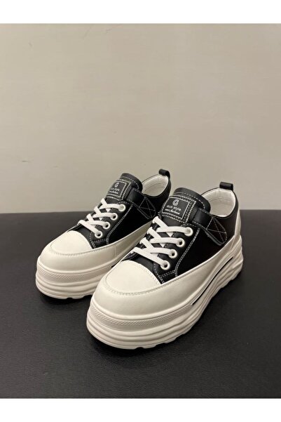 Guja Kadın Kalın Taban Yan Cırcırtlı Lastik Bağcıklı Sneaker & Spor Ayakkabı
