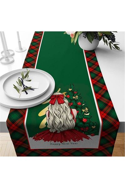 Evmila New Year's Girl Patterned Runner