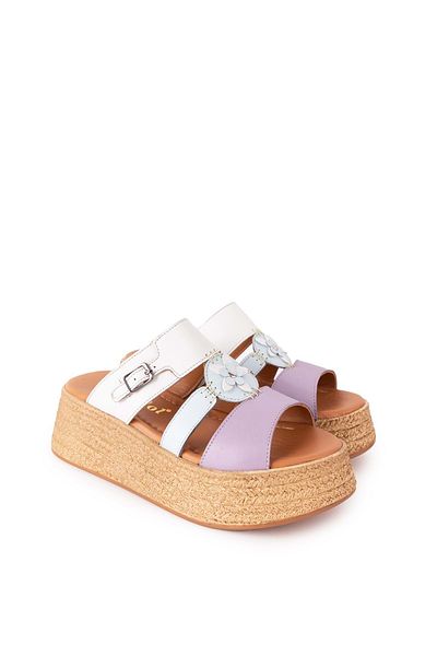 Gondol Women's Genuine Leather Platform Heeled Slippers Mlk.5254