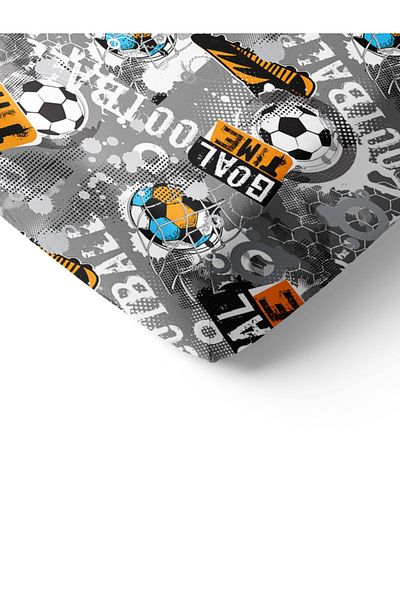 Evmila Football Patterned Printed Single Elastic Sheet Set