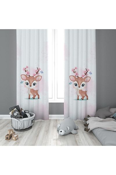 Evmila Children's Room Patterned Background Curtain