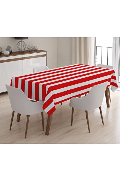 Evmila Новорічна спеціальна смугаста оксамитова скатертина