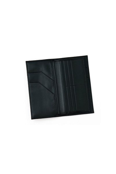HELMBROOK Tripp Men's Black RFID Shielded Leather Travel Wallet - Multi-Compartment