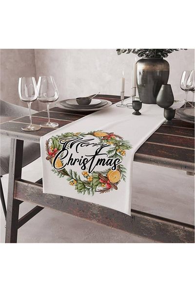Evmila New Year's Themed 4-Piece Throw Pillow and Runner Set - Set of 5