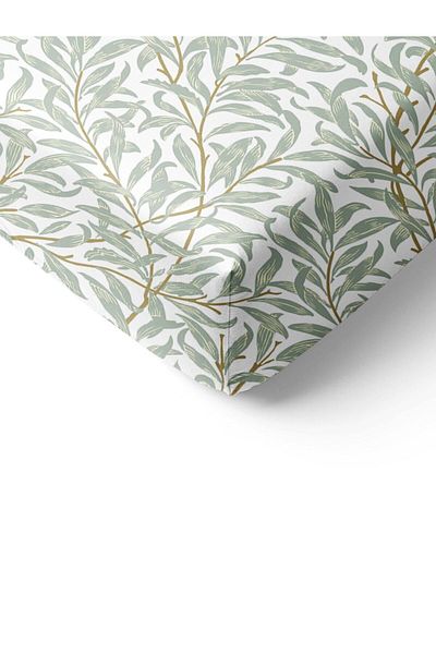Evmila Leaf Pattern Printed Single Elastic Sheet Set Colorful