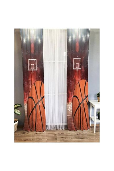 Evmila Basketball Patterned Children's Room Background Curtain