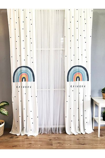 Evmila Children's Room Patterned Background Curtain