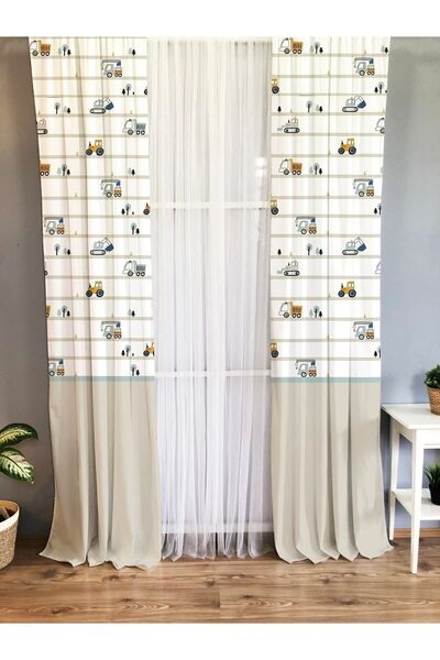 Evmila Çocuk Odası Desenli Fon Perdesi