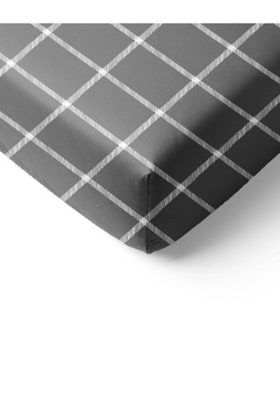 Evmila Square Patterned Printed Single Elastic Sheet Set