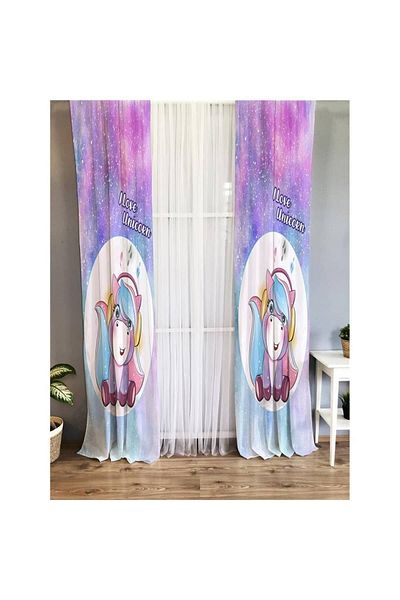 Evmila Girl Patterned Children's Room Background Curtain