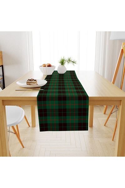 Evmila Velvet Woven Special Design Plaid Patterned Runner