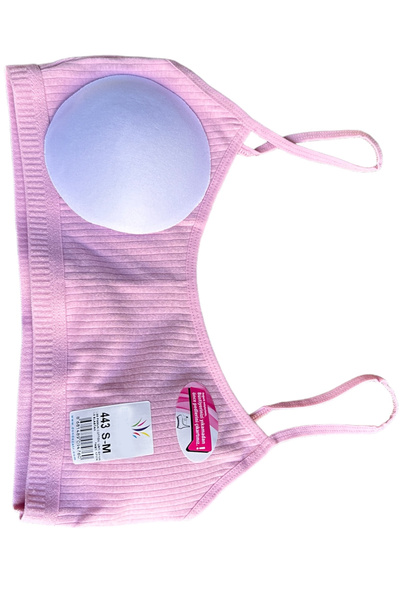 Dondeza 4-Piece Women's Ribbed Rope Strap Padded Bustier Practice Bra Half Undershirt