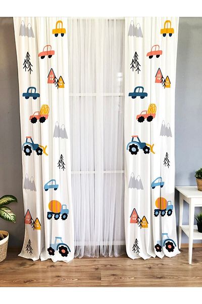 Evmila Printed Patterned Background Curtain for Kids and Baby Room
