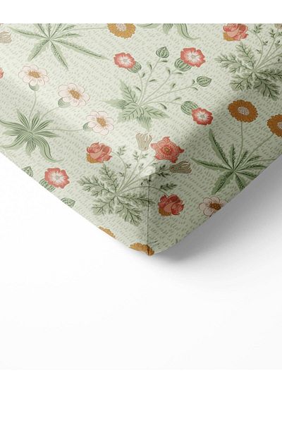 Evmila Flower Pattern Printed Single Elastic Sheet Set Colorful