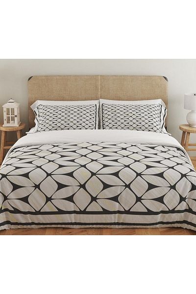 Evmila Set cuvertură de pilota dublă 200x220 cm 2 bucăți 50x70cm cu model alb-negru