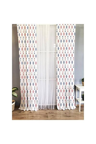 Evmila Ship Anchor And Wheel Patterned Children's Room Background Curtain