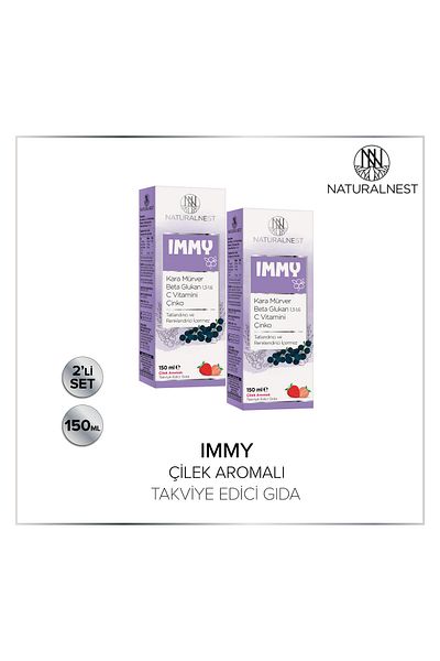 Naturalnest Immy Black Elderberry - Syrup Containing Beta Glucan, Vitamin C and Zinc 2 Boxes