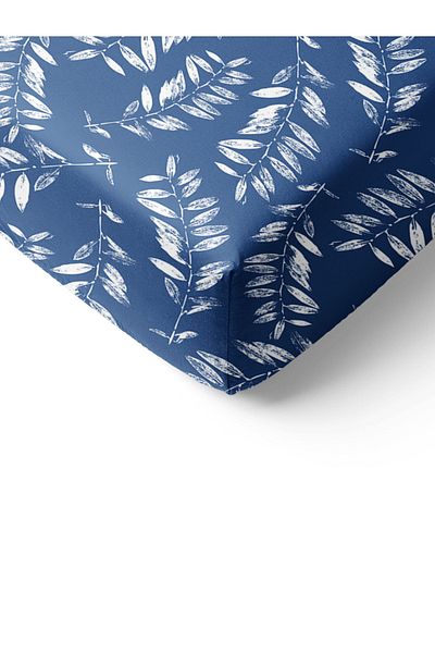 Evmila Leaf Patterned Printed Single Elastic Sheet Set