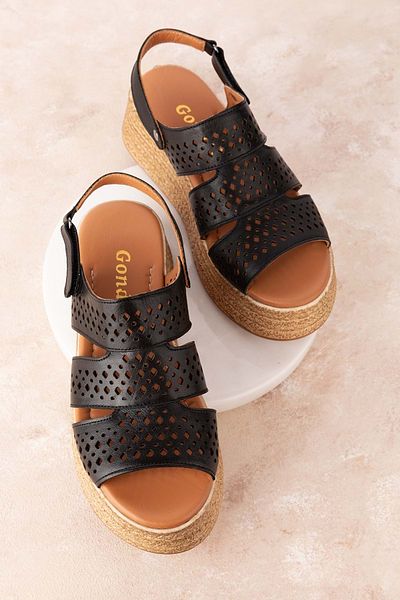 Gondol Women's Genuine Leather Platform Sole Sandals Mlk.2054