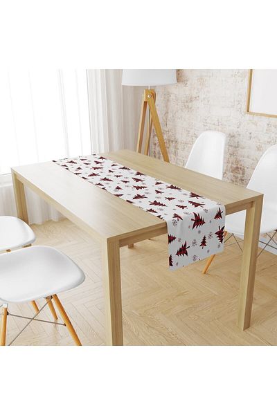 Lolla Evmila Red Pine Trees Pattern Runner Llrn 72