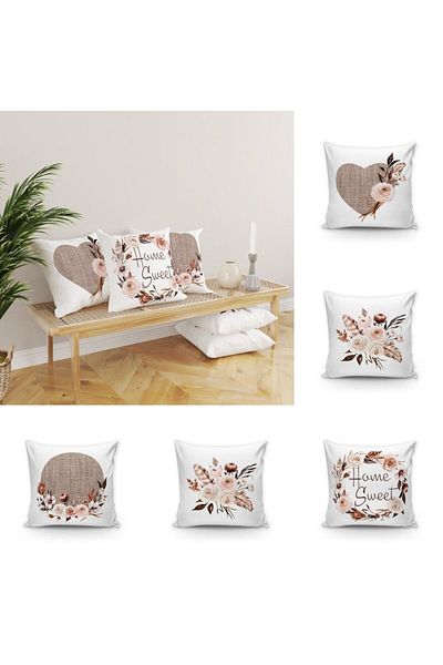 Evmila Set de 5 huse de pernă decorative