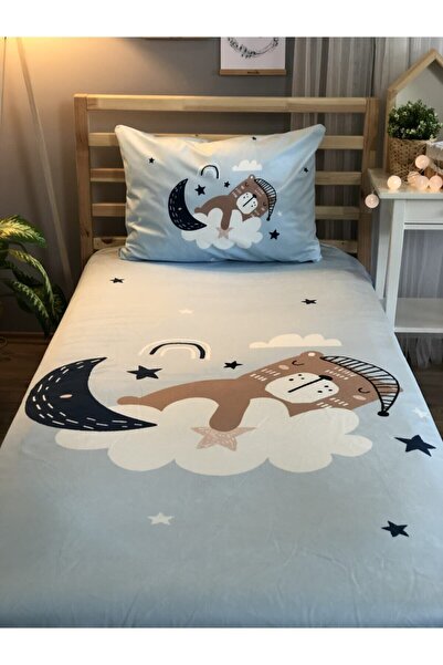 Lolla Evmila Digital Printing Sleeping Teddy Bear Velvet Cover Pillow Set 1756