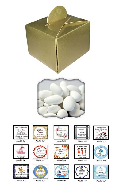 TURKUAZ PARTY İsme özel etiketli söz-nişan-düğün-kına-sünnet-mevlid Lokum Kut...