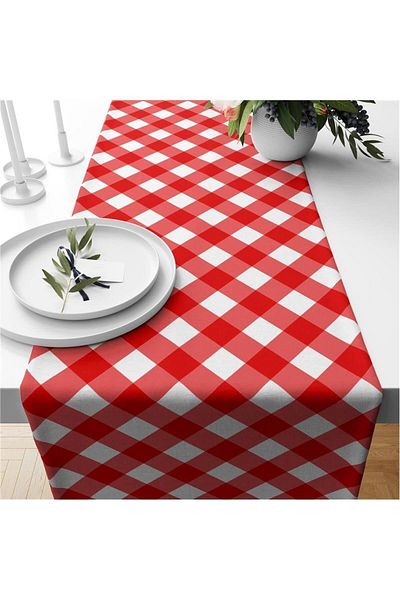 Evmila New Year's Themed Striped Velvet Runner