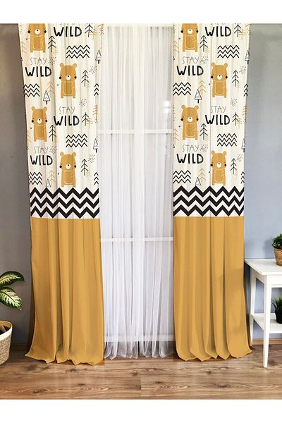 Evmila Printed Patterned Background Curtain for Kids and Baby Room