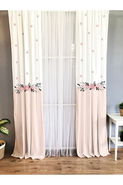 Evmila Printed Patterned Background Curtain for Kids and Baby Room