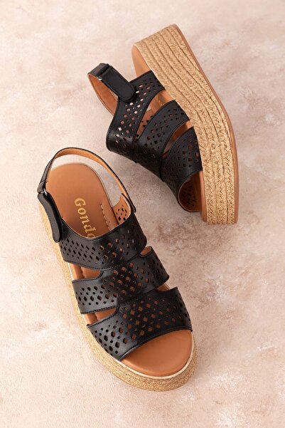 Gondol Γυναικεία Σανδάλια Πλατφόρμας από Γνήσιο Δέρμα Mlk.2054