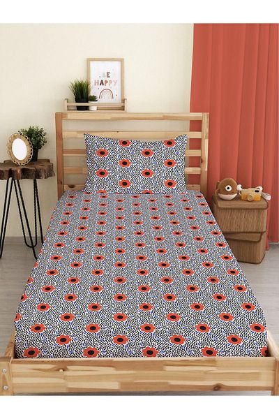 Evmila Floral Patterned Printed Single Elastic Sheet Set