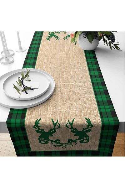 Evmila Anul Nou Special Deer Pattern Runner
