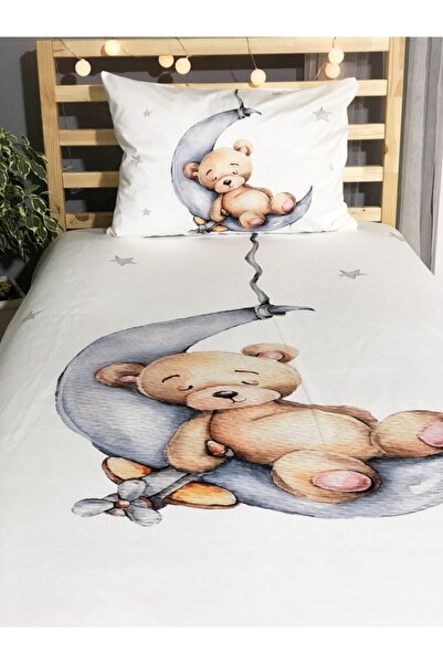 Lolla Evmila Digital Printing Sleeping Teddy Bear Velvet Cover Pillow Set 1568