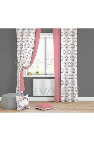 Evmila Children's Room Patterned Background Curtain