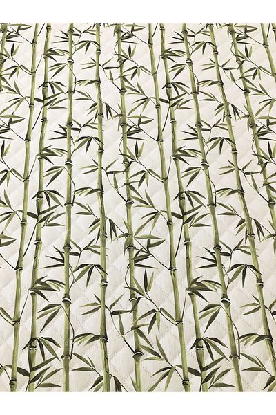 Evmila Tropical Pattern Double Printed Pique (200x220 Cm) White