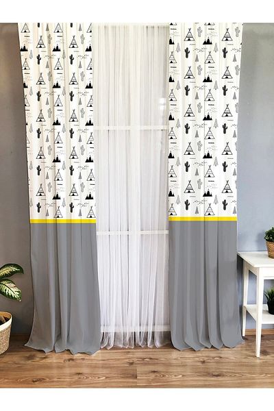 Evmila Printed Patterned Background Curtain for Kids and Baby Room