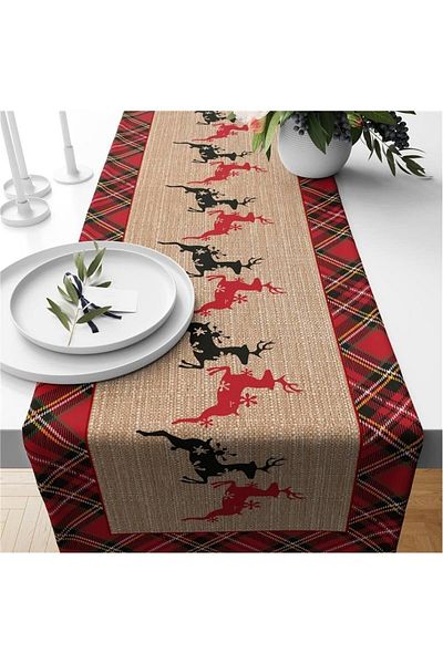 Evmila Anul Nou Special Deer Pattern Runner