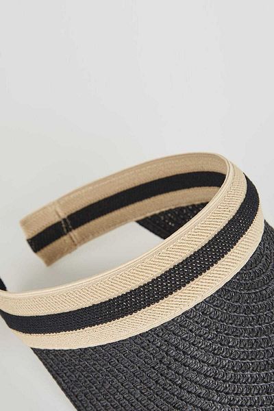 Dilvin Women's Black Straw Visor Hat 186A01566