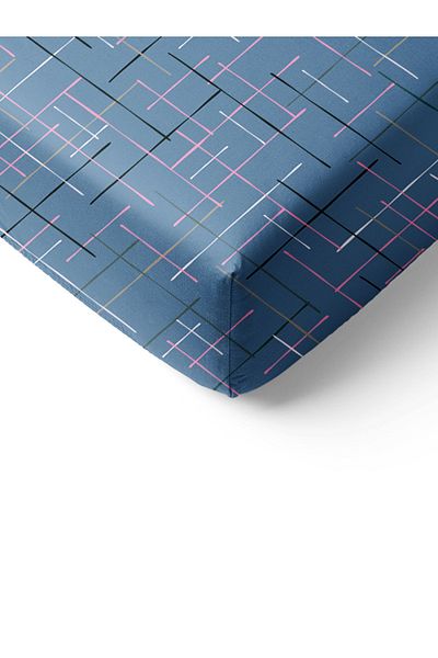 Evmila Set cearșafuri duble 160x200 cm cu model modern imprimat - albastru