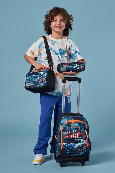 Coral High Set de 3 genți negre cu model - mașină de curse, rikšă, set cu trei compartimente 0123965