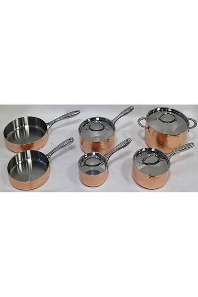 Berghoff 8500942 Gem 10 Piece Hammered Copper Cookware Set