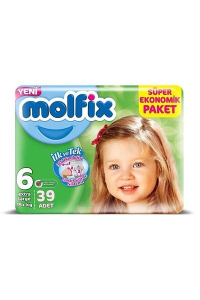 Molfix Baby Diapers Size 6 Extra Large Giant Economic Package 39 Pieces