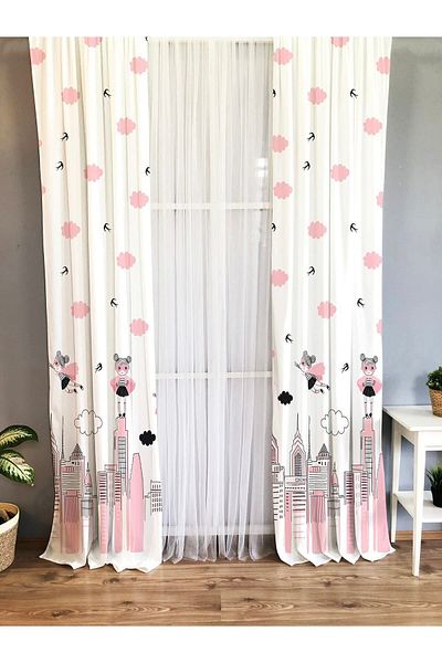 Evmila Printed Patterned Background Curtain for Kids and Baby Room